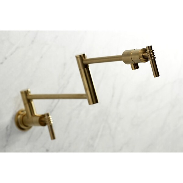 KS4107ML Wall Mount Pot Filler, Brushed Brass